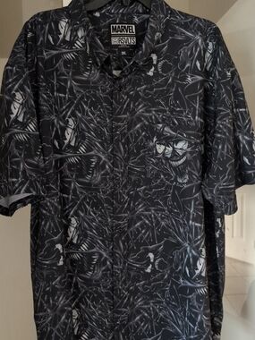 Marvel  Men Black & Gray "WE ARE  Venom" Button-Down Shirt